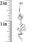 Clear Gem Hovering Fairy Dangle Belly Ring