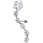 Stainless Steel CZ Shooting Star Right Tragus Cartilage Earring