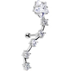 Stainless Steel CZ Shooting Star Left Tragus Cartilage Earring