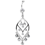 Clear Gem Victorian Chandelier Dangle Belly Ring