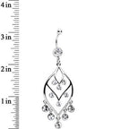 Clear Gem Victorian Chandelier Dangle Belly Ring