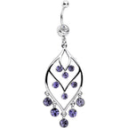 Purple Gem Victorian Chandelier Dangle Belly Ring