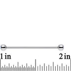 Aurora Double Gem Stainless Steel Industrial Barbell 38mm