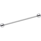 Double Gem Stainless Steel Industrial Barbell 38mm