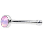 Stainless Steel 2mm Pink Imitation Opalite Stone Nose Bone