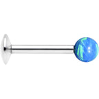 5/16 Steel 3mm Synthetic Blue Opal Internally Threaded Tragus Earring