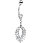 Clear CZ Gem Light as a Feather Dangle Belly Ring