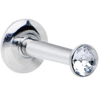 16G 1/4 Handmade Labret Created with Crystals 2.5mm