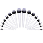 Clear Acrylic Taper Plug Kit - 32 Piece 14 to 00G Ear Stretchers
