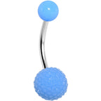 Light Blue Acrylic Textured Ball Belly Ring