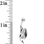 Clear and Black Gem Dragon Belly Ring