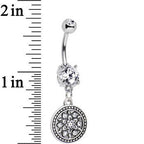 Clear Gem Sparkling Mandala Medallion Dangle Belly Ring