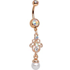 Rose Gold Anodized Cultivated Polar Lights Dangle Belly Ring