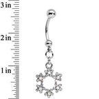 Clear and Aurora Decorated Snowflake Dangle Belly Ring