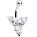 Clear Czech Stone Crystalline Trio Belly Ring