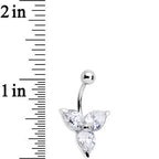 Clear Czech Stone Crystalline Trio Belly Ring