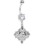 Clear CZ Gem Elegant Beauty Diamond Dangle Belly Ring