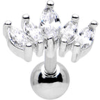 16G 1/4 Stainless Steel Clear CZ Cartilage Earring