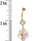 Gold Anodized Iridescent Gem Nature's Wonder Dangle Belly Ring