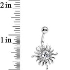 Clear Gem Tribal Shining Sun Belly Ring