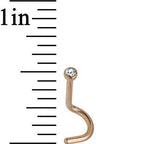 18G 2mm Clear Gem Rose Gold Titanium IP Steel Nose Screw