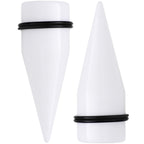 24mm White Acrylic Straight Taper Set