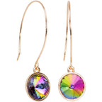 Aurora Gold Tone Pendulum Sphere Fish Hook Earrings