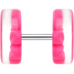 Acrylic Pretty Pink Flower Inlay Cheater Plug