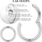 16G 3/8 Stainless Steel Hinged Segment Ring