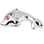 16G 1/4 Pink Gem Dolphin Left Cartilage Earring