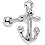 16G 1/4 Clear Gem Settle Down Anchor Cartilage Earring