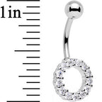 Clear Gem Stainless Steel Hollow Circle Belly Ring