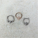 16G 1/4 Stainless Steel Claddagh Heart and Crown Septum Clicker
