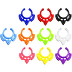 Acrylic Fruit on the Vine Clip On Fake Septum Ring 10 Pack Set