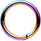 14G 3/8 Rainbow Anodized Hinged Segment Ring