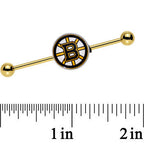 Licensed NHL Gold Anodized Boston Bruins Industrial Barbell 38mm