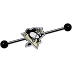 Licensed NHL Black Pittsburgh Penguins Industrial Barbell 38mm