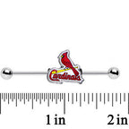 14G Licensed MLB Steel St Louis Cardinals Industrial Barbell 38mm
