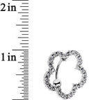 Clear Gem Stainless Steel Cutout Zinnia Flower Top Mount Belly Ring