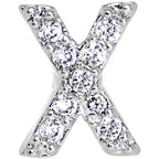 16G Clear CZ Gem Paved Initial X Tragus Cartilage Earring 1/4