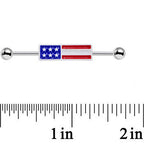 14G USA All Day American Flag Industrial Barbell 38mm