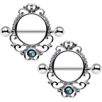 14G 3/4 Faux Turquoise Decadent Dalliance Nipple Shield Set