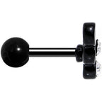 16G 1/4 Clear Gem Black Steel Swirly Butterfly Cartilage Earring