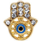16G 1/4 Clear Gold Anodized Hamsa Hand Tragus Cartilage Earring