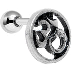 16G 1/4 Steel Circular Ohm Symbol Tragus Cartilage Earring