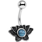 Faux Turquoise Southwest Horizon Flower Belly Ring