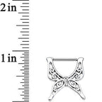 14G 1/2 Stainless Steel Swirly Wing Butterfly Nipple Clicker Set