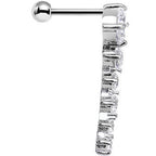 18G 5/16 Clear Gem Cascading Curved Left Ear Cartilage Earring