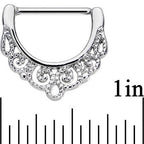14G 9/16 Stainless Steel Fancy Filigree Nipple Clicker Set