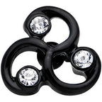 16G 1/4 Clear Gem Black Trinity Swirl Tragus Cartilage Earring